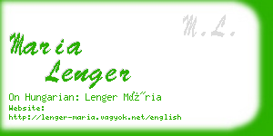 maria lenger business card